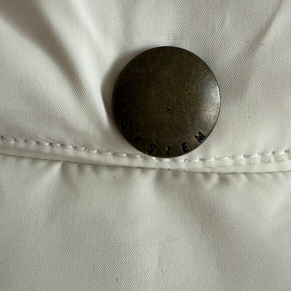 SYSTEM 1990 | White Down Puffer Coat with Fur Trimmed Hood | Small - Picture 8 of 10